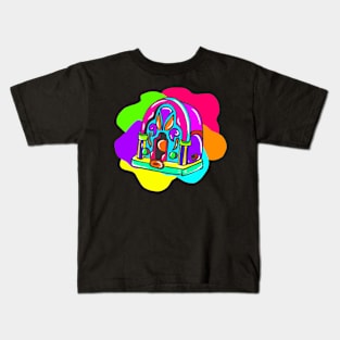 Neon Hippy 80s 90s Costume Retro Vintage Kids T-Shirt